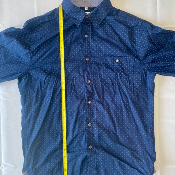 Campia Moda Men’s Navy Dot Long Sleeve Button‑Up Shirt - M - Picture 6 of 6